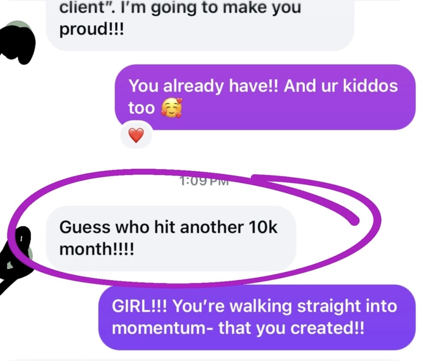 Client message: Guess who hit another 10k month